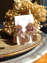 Load image into Gallery viewer, Fall Collection- Dark red amaranthus arch, walnut wood with brass bezel