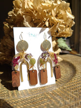 Load image into Gallery viewer, Fall Collection- Dark red amaranthus garden arch, walnut wood with brass bezel