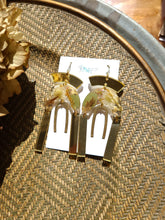 Load image into Gallery viewer, Fall Collection- Golden Celosia Chandelier arch, golden mirror acetate with brass bezel