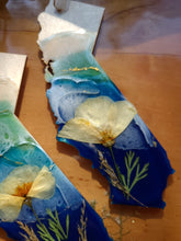 Load image into Gallery viewer, Holiday Ornament- California Coast with pressed poppy