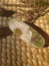 Load image into Gallery viewer, Fall Collection - Large Rose 3 inch barrettes, real pressed flowers in resin, French auto-lock, taupe background