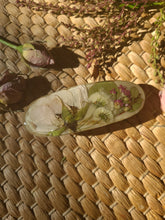 Load image into Gallery viewer, Fall Collection - Large Rose 3 inch barrettes, real pressed flowers in resin, French auto-lock, taupe background