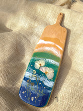 Load image into Gallery viewer, California Golden Coast, charcuterie board, 16 x 4.7 inches, solid wood tray, made with FDA food safe resin