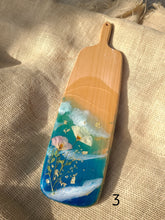 Load image into Gallery viewer, California Golden Coast, charcuterie board, 16 x 4.7 inches, solid wood tray, made with FDA food safe resin