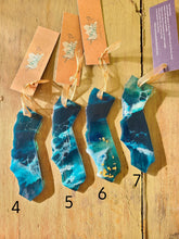 Load image into Gallery viewer, Holiday Ornament- 3.5 in. Dark Aquamarine Blue California Coast with ocean art