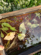 Load image into Gallery viewer, Medium Rounded edge rectangular tray, floral vanity tray, vintage styled wood tray, made with FDA food safe resin