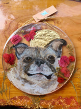 Load image into Gallery viewer, Custom Pet Portrait, 8 inch acrylic pet portraits with pressed botanicals