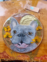 Load image into Gallery viewer, Custom Pet Portrait, 8 inch acrylic pet portraits with pressed botanicals