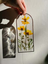 Load image into Gallery viewer, Wall Decor- Unique wooden frame, Capsule shaped, real pressed flowers