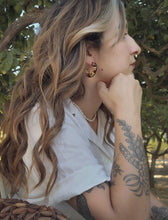 Load image into Gallery viewer, Flower Hoop Collection- Medium Thick Hoops, marigold