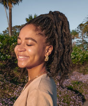 Load image into Gallery viewer, Flower Hoop Collection- Chic Huggie Hoops, Daisy, forget-me-nots