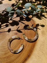 Load image into Gallery viewer, Flower Hoop Collection- Everyday Thin Hoops, neutral colored botanicals