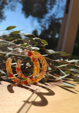 Load image into Gallery viewer, Flower Hoop Collection- Everyday Thin Hoops, marigold petals