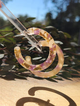 Load image into Gallery viewer, Flower Hoop Collection- Everyday Thin Hoops, purple Statice