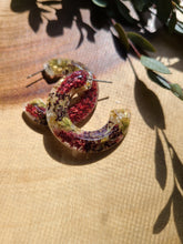 Load image into Gallery viewer, Flower Hoop Collection- Medium Thick Hoops, Fall flowers