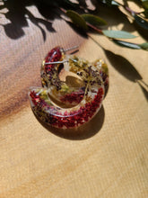 Load image into Gallery viewer, Flower Hoop Collection- Medium Thick Hoops, Fall flowers