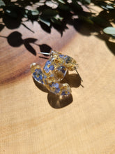 Load image into Gallery viewer, Flower Hoop Collection- Chunky Huggie Hoops, forget-me-nots