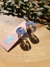 Load image into Gallery viewer, Flower Hoop Collection- Chic Huggie Hoops, forget-me-not