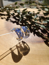 Load image into Gallery viewer, Flower Hoop Collection- Chic Huggie Hoops, forget-me-not