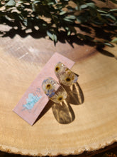Load image into Gallery viewer, Flower Hoop Collection- Chic Huggie Hoops, Daisy, forget-me-nots