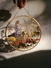 Load image into Gallery viewer, Mountain range Resin wall hangings, 8 inches in diameter, clear background, california wildflower