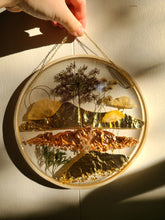 Load image into Gallery viewer, Mountain range Resin wall hangings, 8 inches in diameter, clear background, california wildflower
