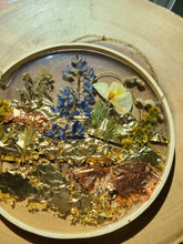 Load image into Gallery viewer, Mountain range Resin wall hangings, 8 inches in diameter, clear background, california wildflower