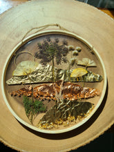 Load image into Gallery viewer, Mountain range Resin wall hangings, 8 inches in diameter, clear background, california wildflower