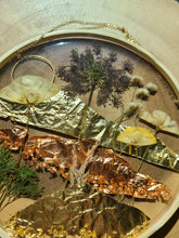 Load image into Gallery viewer, Mountain range Resin wall hangings, 8 inches in diameter, clear background, california wildflower