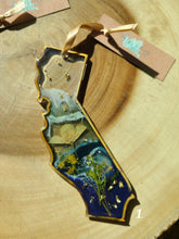 Load image into Gallery viewer, Holiday Ornament- California Coast with pressed poppy