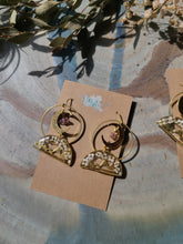 Load image into Gallery viewer, Mountain collection-Moon Glow, small white Alyssum flowers, real pressed flower in resin, hammered brass