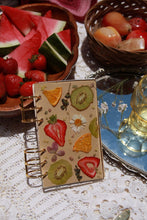 Load image into Gallery viewer, A6 Fruity notebook,  4.2 inches x 6.9 inches, customizable inside, customizable notebook rings