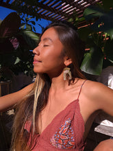 Load image into Gallery viewer, Spring collection-dusty pink blossom arch, real pressed flower in resin, hammered brass