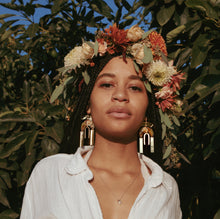 Load image into Gallery viewer, Fall Collection- Golden Celosia Chandelier arch, golden mirror acetate with brass bezel