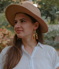 Load image into Gallery viewer, Fall Collection- Dark red amaranthus garden arch, walnut wood with brass bezel