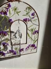Load image into Gallery viewer, Little Arch Wall Decor- Unique wooden frame, dome shaped, real pressed flowers
