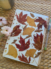 Load image into Gallery viewer, Fall leaf A5 notebook,  5.9 inches x 8.2 inches, custimizable inside, customizable notebook rings
