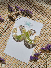 Load image into Gallery viewer, Flower Hoop Collection- Chunky Huggie Hoops, ferns
