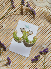 Load image into Gallery viewer, Flower Hoop Collection- Medium Thick Hoops, ferns
