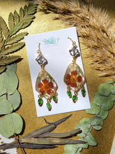 Load image into Gallery viewer, Fall Collection- Vintage Glass beads, marigold dangles
