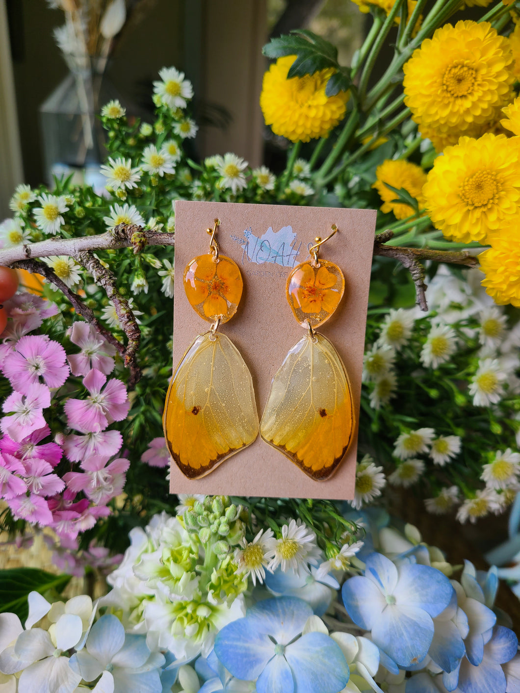 Spring Butterfly Collection-yellow Butterfly Wings with Marigold