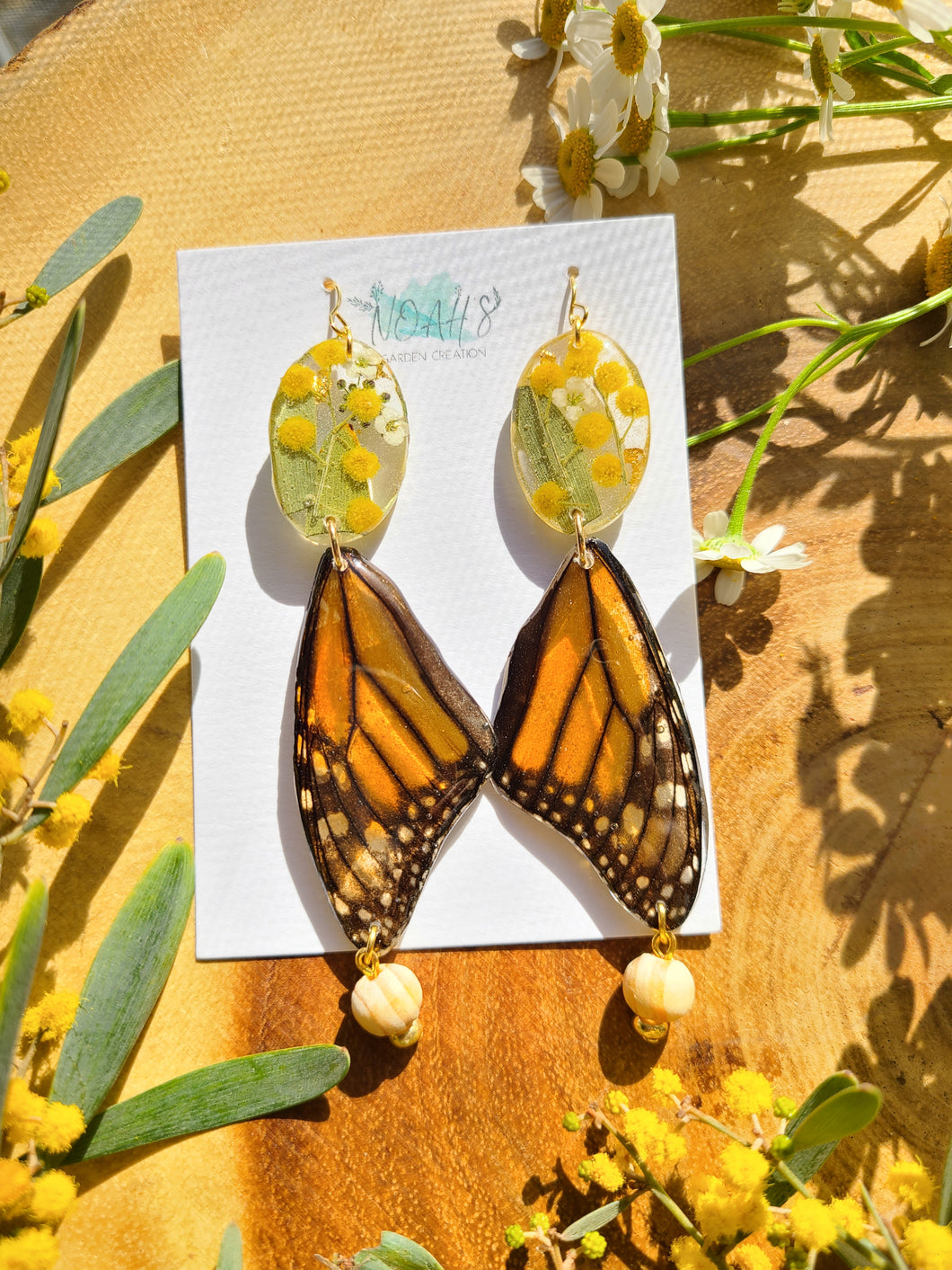 Spring Butterfly Collection- Monarch Wings oval shaped wattle and eucalyptus