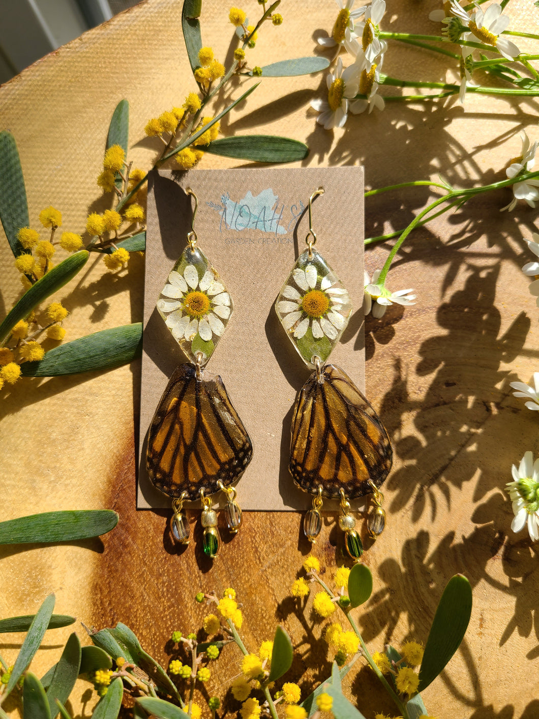 Spring Butterfly Collection- Monarch Wings with diamond shaped Daisy