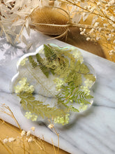 Load image into Gallery viewer, Single flower coaster, mixed ferns, real pressed flower in resin, FDA food safe resin
