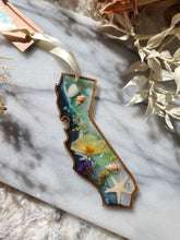 Load image into Gallery viewer, Holiday Ornament- California Coast with pressed poppy
