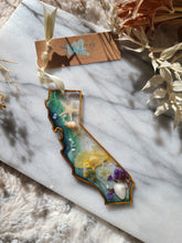 Load image into Gallery viewer, Holiday Ornament- California Coast with pressed poppy
