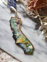 Load image into Gallery viewer, Holiday Ornament- California Coast with pressed poppy
