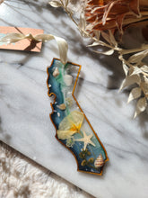 Load image into Gallery viewer, Holiday Ornament- California Coast with pressed poppy
