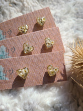 Load image into Gallery viewer, Little Heart-Shape Studs, real pressed flower in resin, stainless steel posts
