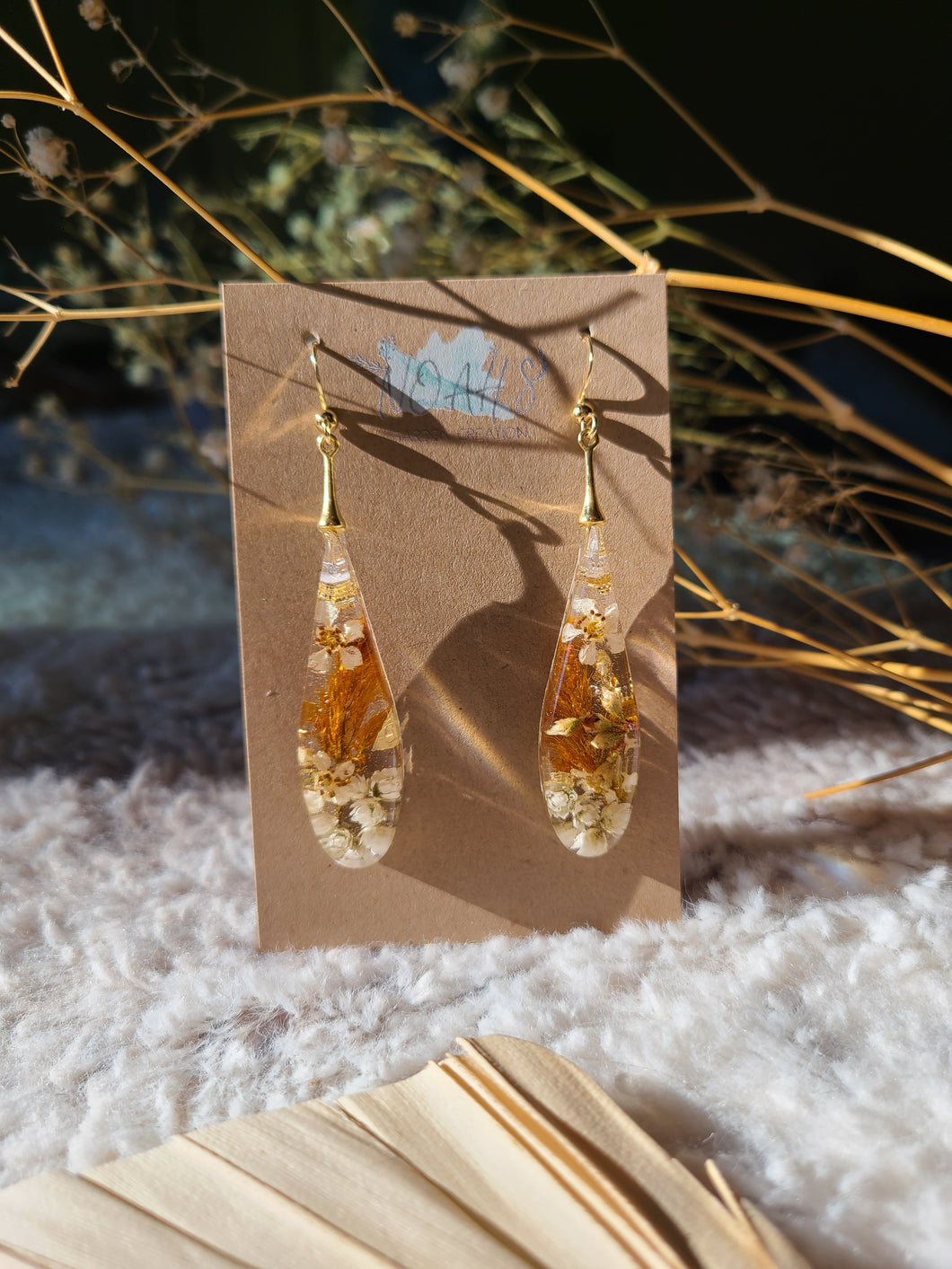 Golden celosia earrings